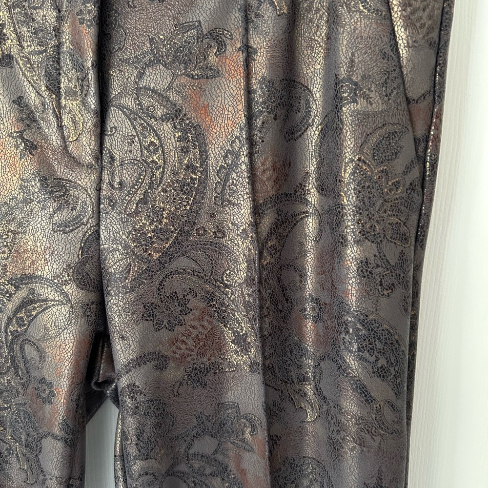 Faux Leather Printed Pants - Picture 4 of 7